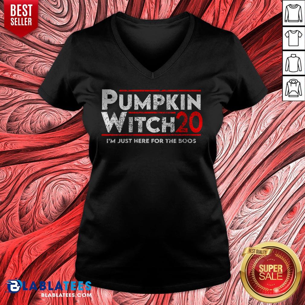 Pumpkin Witch Halloween Election 2020 I'm Just Here For The Boos Shirt - Image 4
