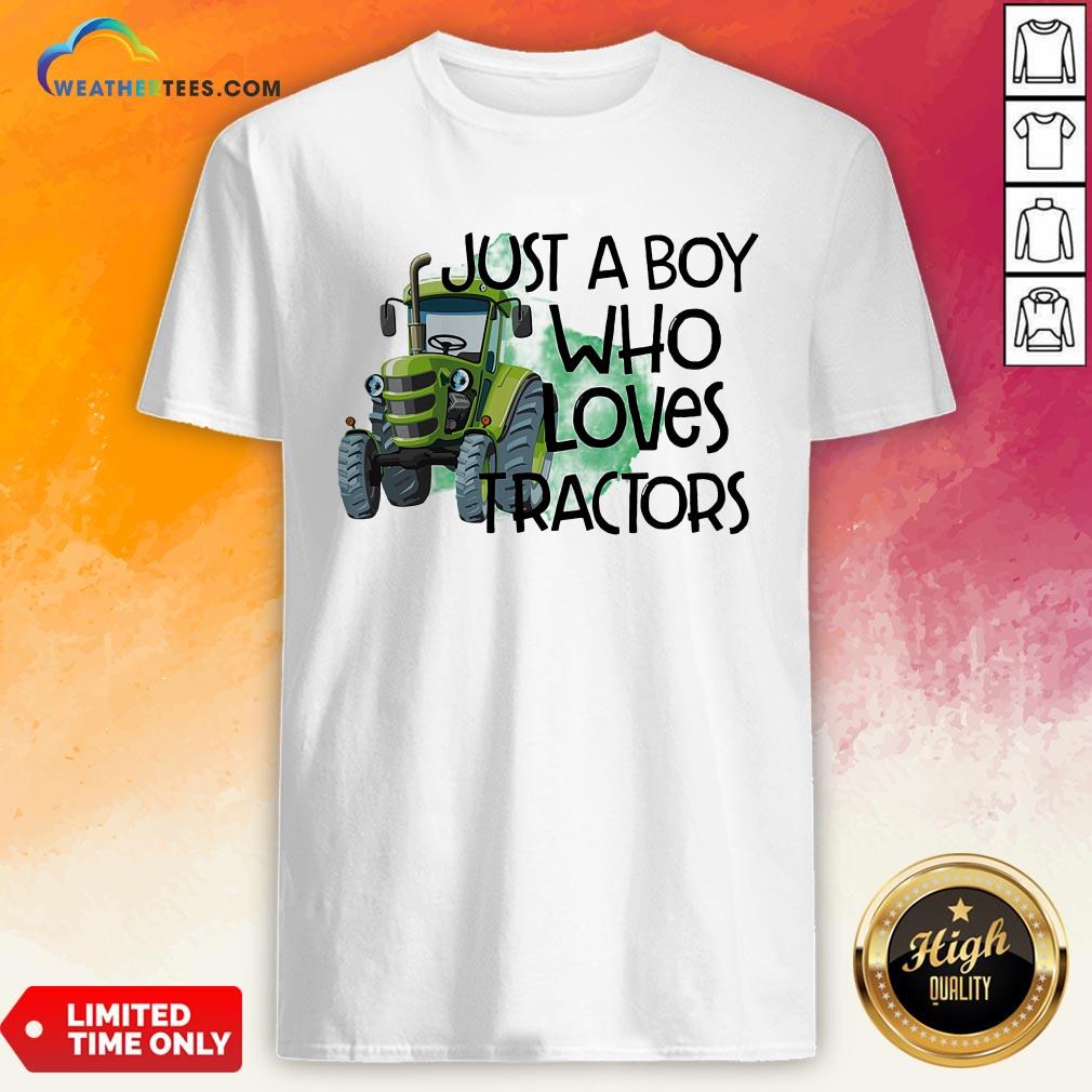 Purple Just A Boy Who Loves Tractors Shirt