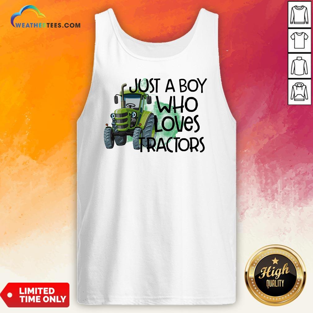 Purple Just A Boy Who Loves Tractors Shirt - Image 2
