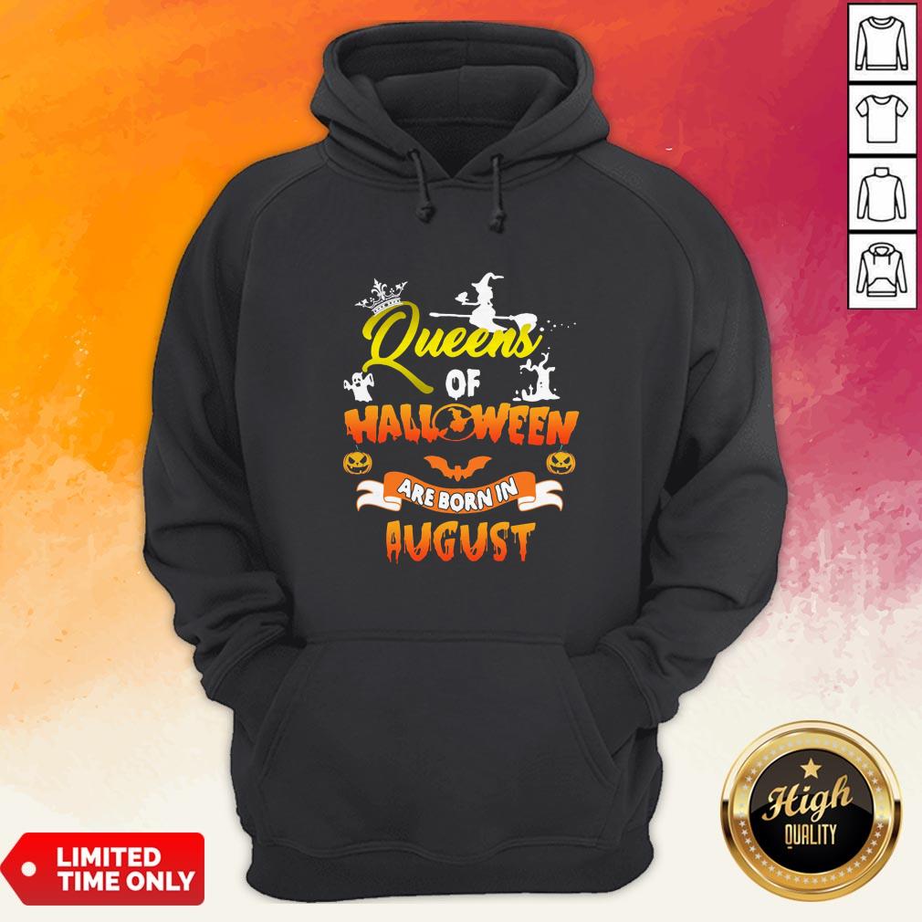 Queen Of Halloween Are Born In August Shirt - Image 2