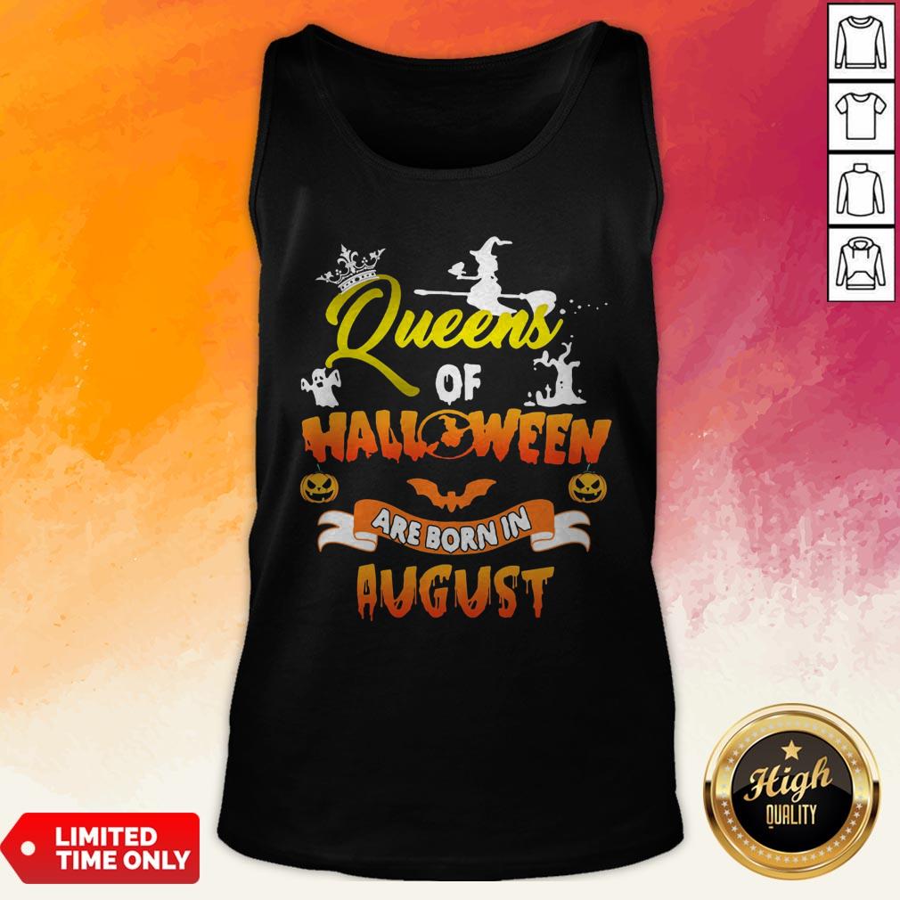 Queen Of Halloween Are Born In August Shirt - Image 4