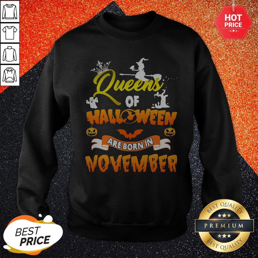 Queen Of Halloween Are Born In November Shirt - Image 3
