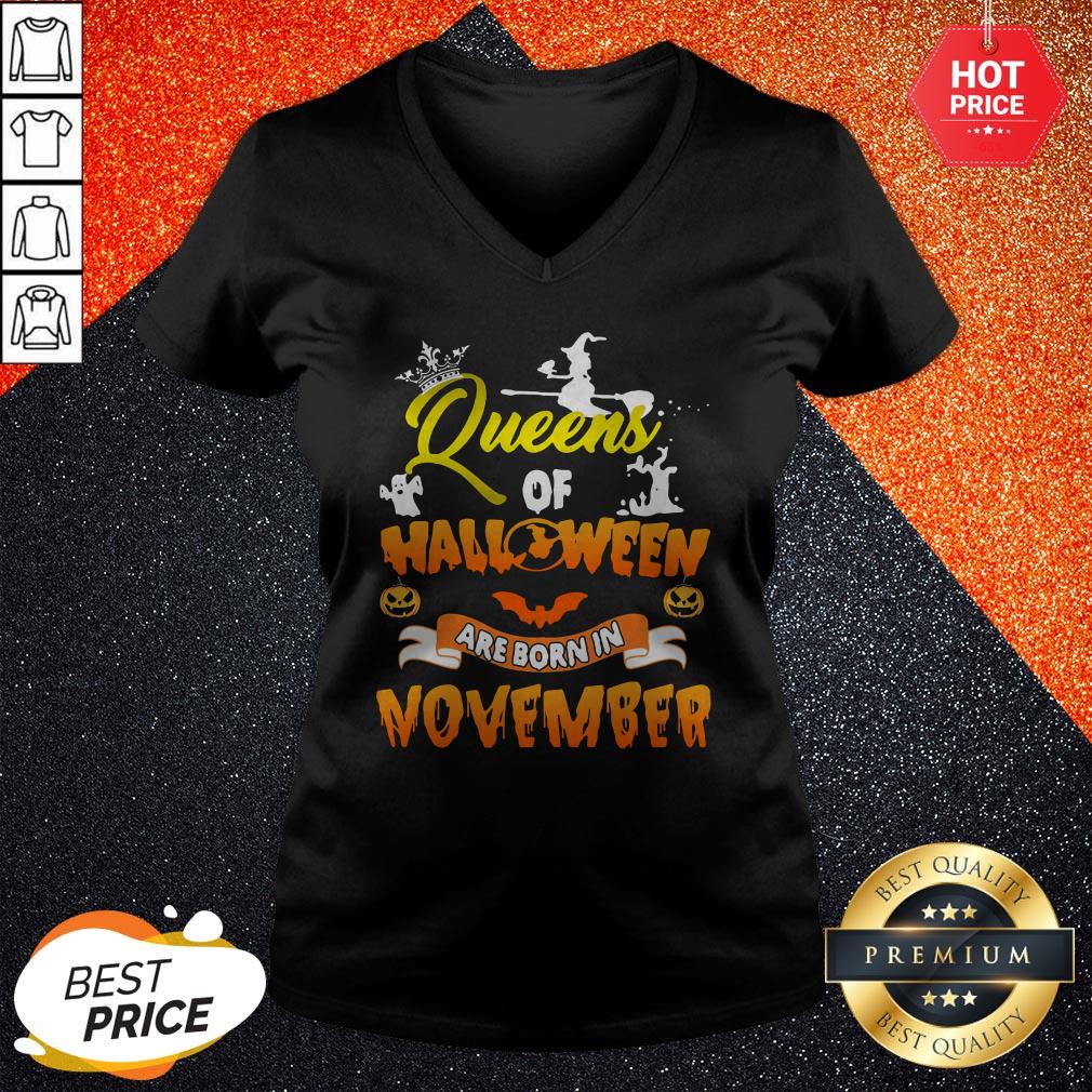 Queen Of Halloween Are Born In November Shirt - Image 2
