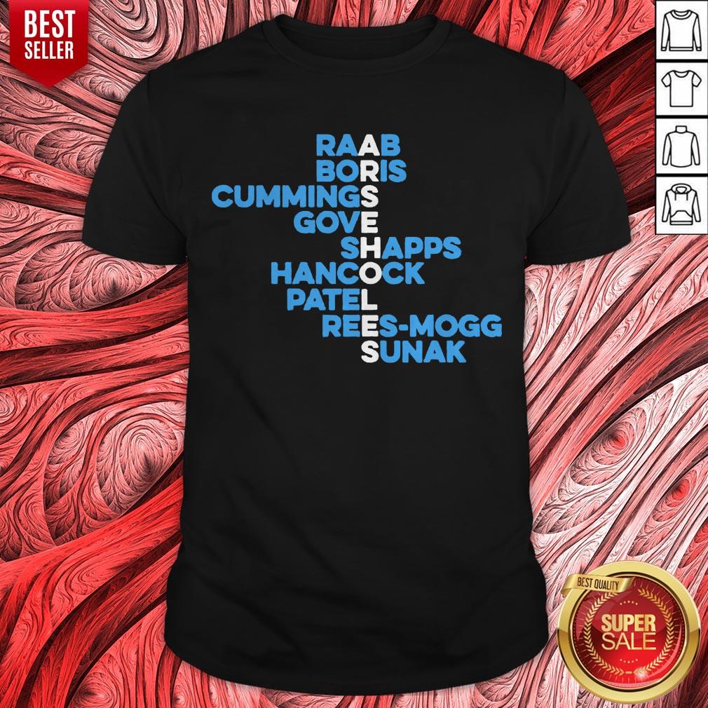 Raab Boris Cummings Gove Shapps Hancock Patel Reesmogg Sunak Shirt