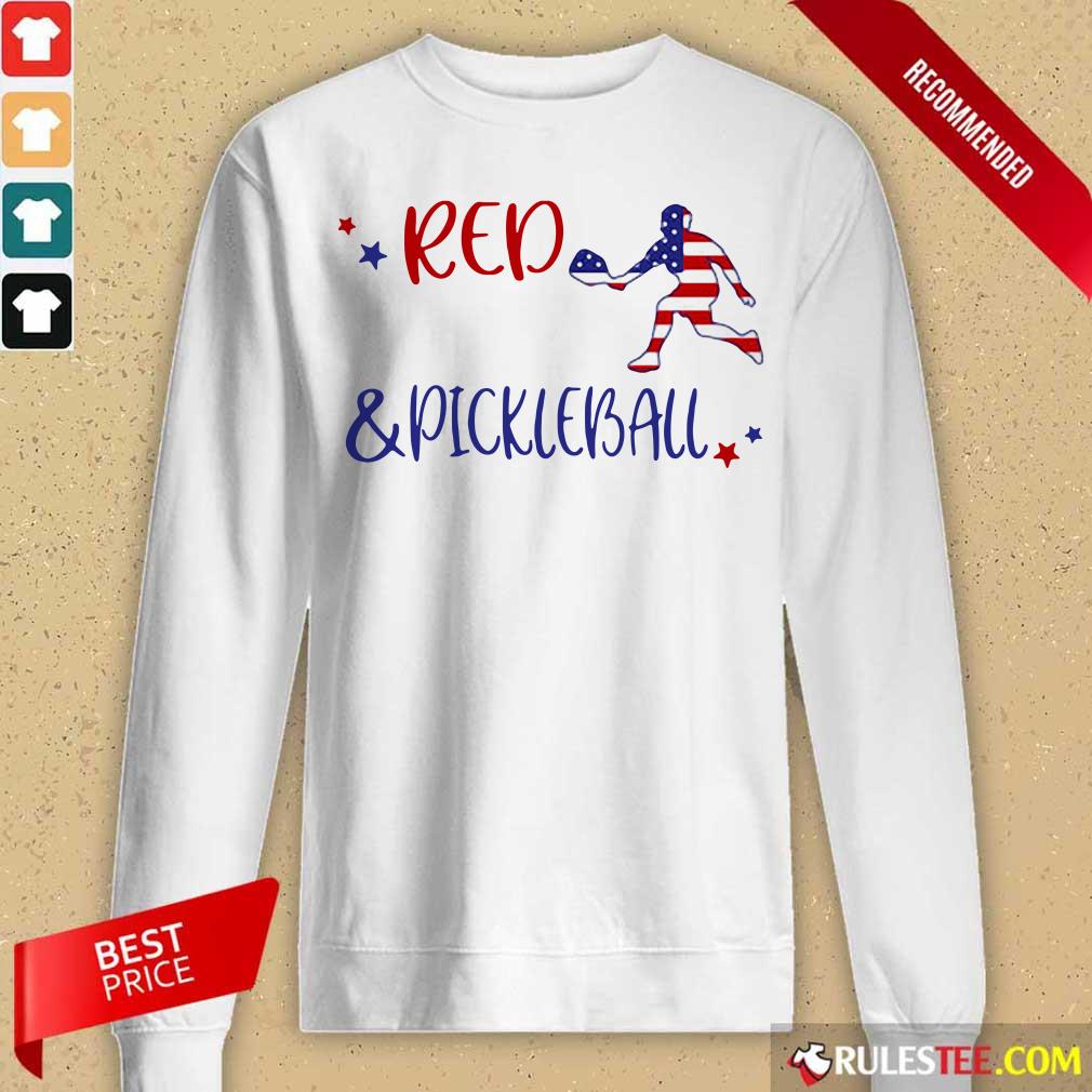 Red And Pickleball American Flag Independence Day Shirt - Image 2