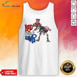 Alternative view of Red White And Rawr American Flag Shirt