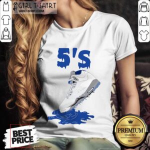 Alternative view of Relaxed Sneaker Dripping Air Jordan Retro 5 Blue Shirt