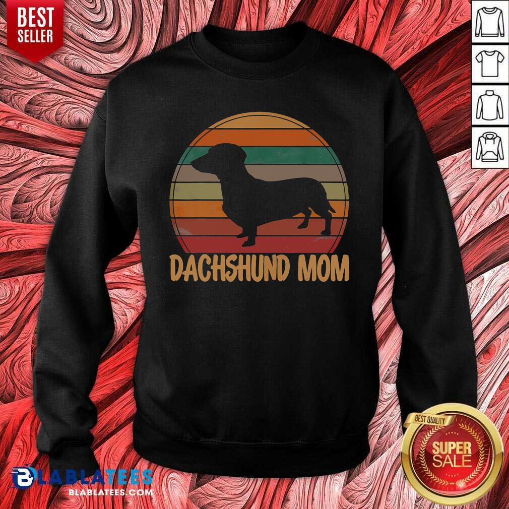 Retro Dachshund Mom Gift Doxie Vintage Shirt - Image 4