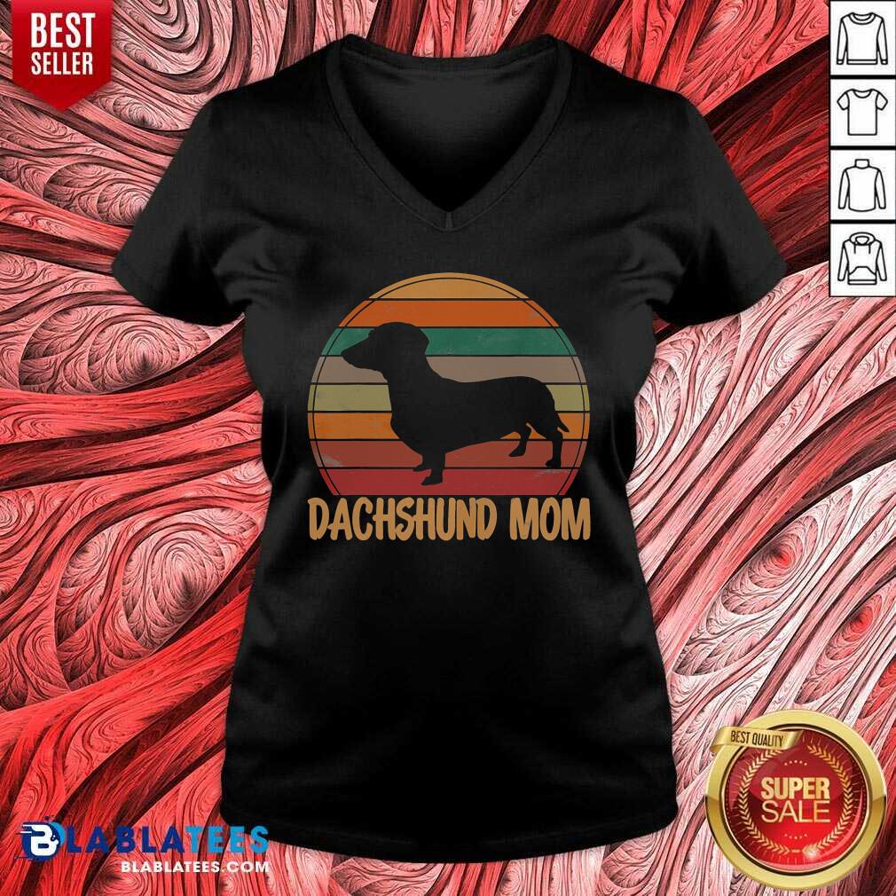 Retro Dachshund Mom Gift Doxie Vintage Shirt - Image 2