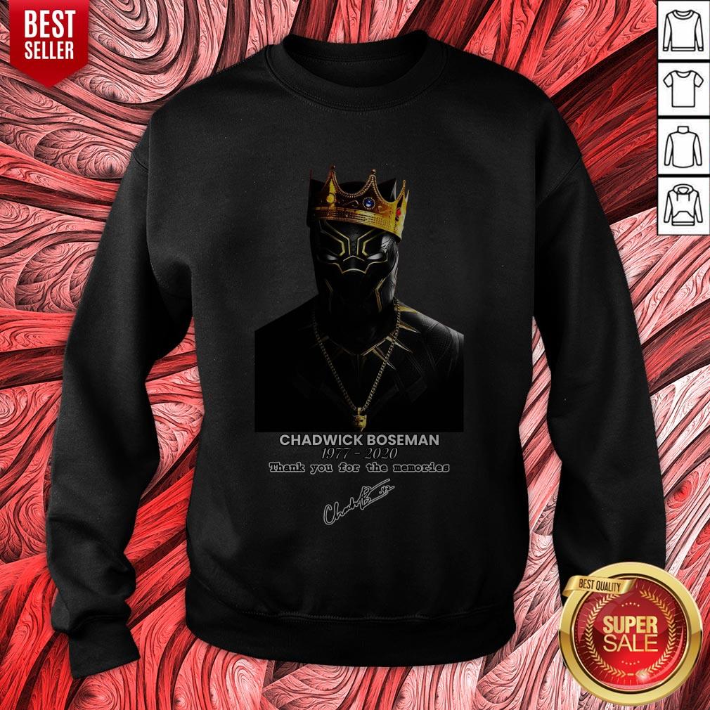 Rip Chadwick Boseman Black Panther 1977 2020 Thank You For The Memories Signature Shirt - Image 3