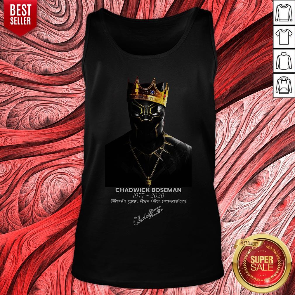 Rip Chadwick Boseman Black Panther 1977 2020 Thank You For The Memories Signature Shirt - Image 4