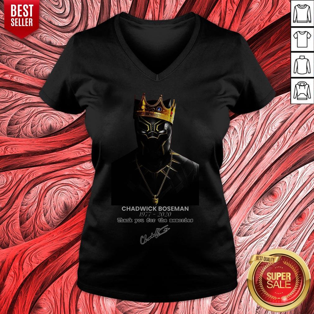 Rip Chadwick Boseman Black Panther 1977 2020 Thank You For The Memories Signature Shirt - Image 5