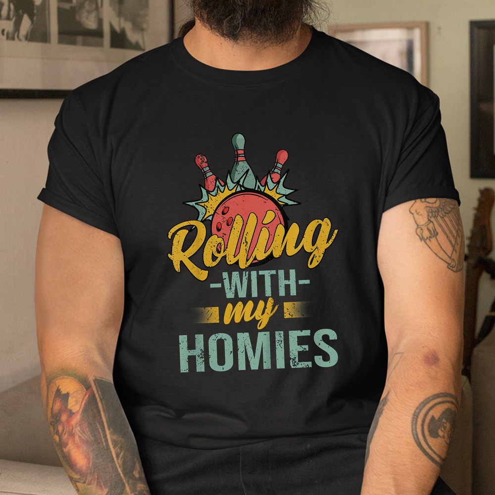 Rollin With My Homies Retro Bowling Shirt - Image 3