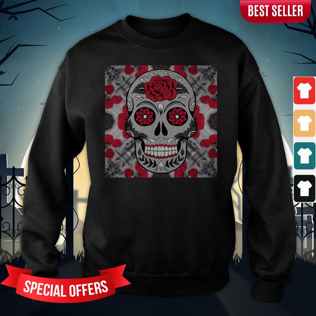 Roses Sugar Skull Day Of The Dead Shirt - Image 4