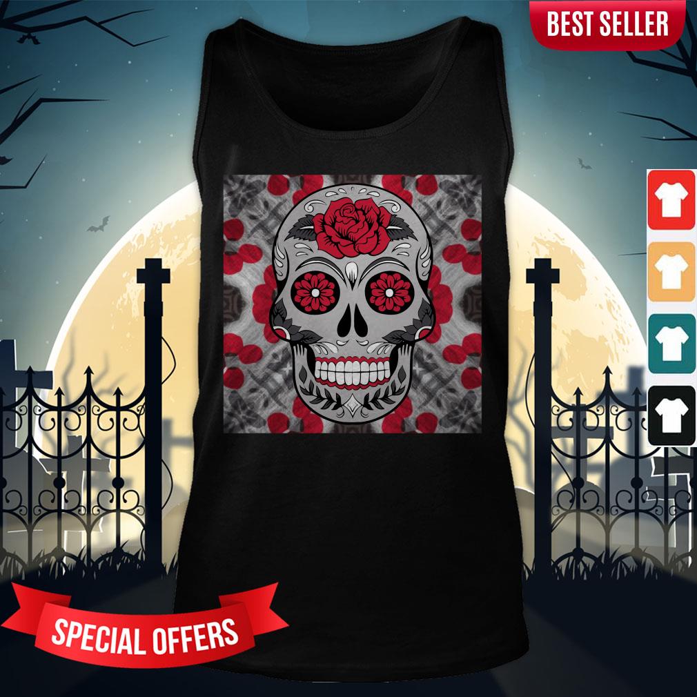Roses Sugar Skull Day Of The Dead Shirt - Image 3