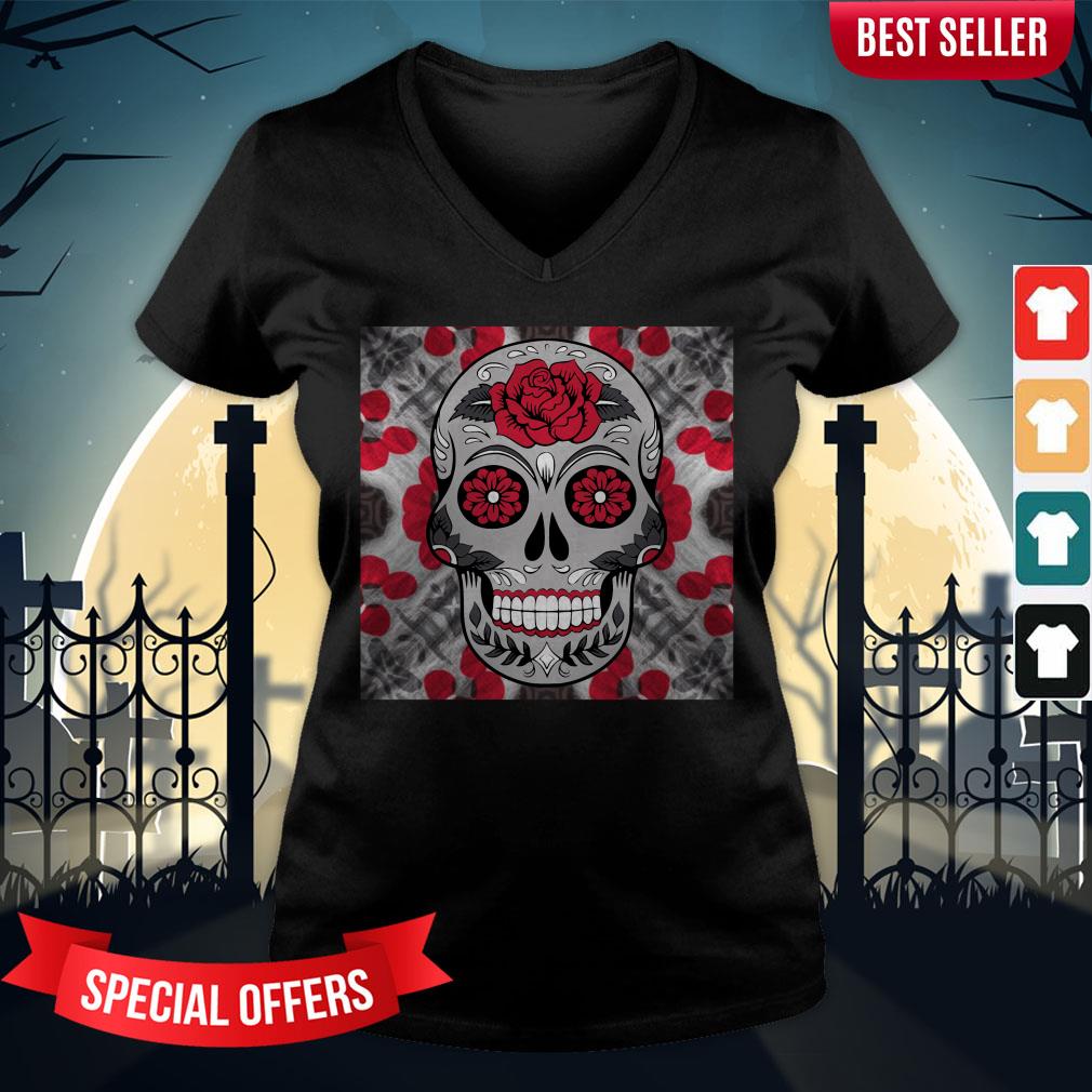 Roses Sugar Skull Day Of The Dead Shirt - Image 2