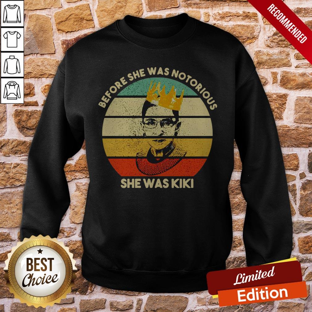 Ruth Bader Ginsburg Bedore She Was Notorious She Was Kiki Vintage Shirt - Image 4