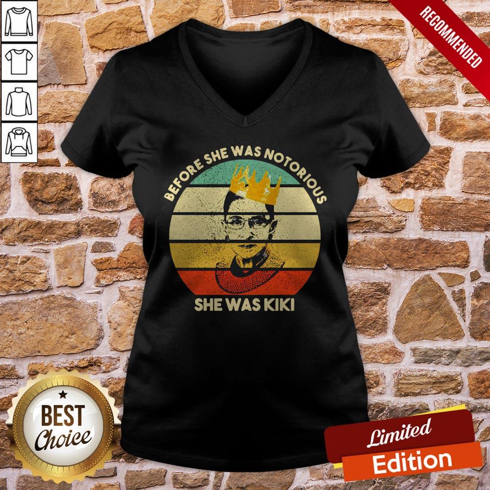 Ruth Bader Ginsburg Bedore She Was Notorious She Was Kiki Vintage Shirt - Image 2