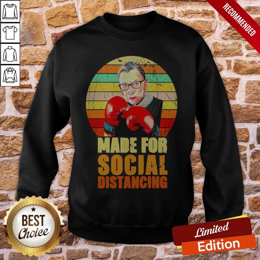 Ruth Bader Ginsburg Made For Social Distancing Vintage Shirt - Image 4