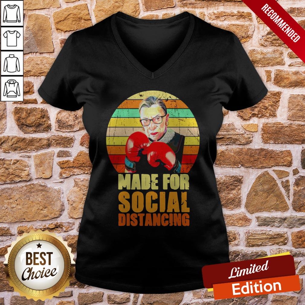 Ruth Bader Ginsburg Made For Social Distancing Vintage Shirt - Image 2