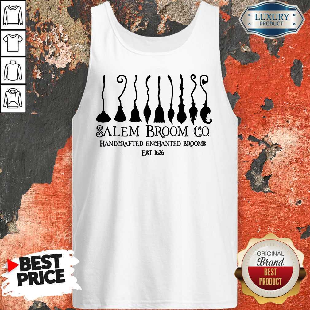 Salem Broom Go Handcrafted Enchanted Brooms Est 1626 Halloween Shirt - Image 5