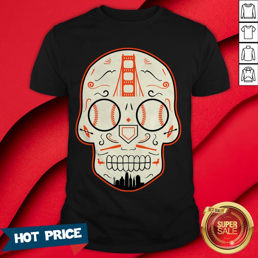 San Francisco Baseball Sugar Skull Day Of The Dead T-Shirt