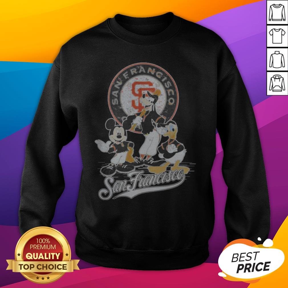 San Francisco Giants Mickey Mouse Cartoon Characters Shirt - Image 2