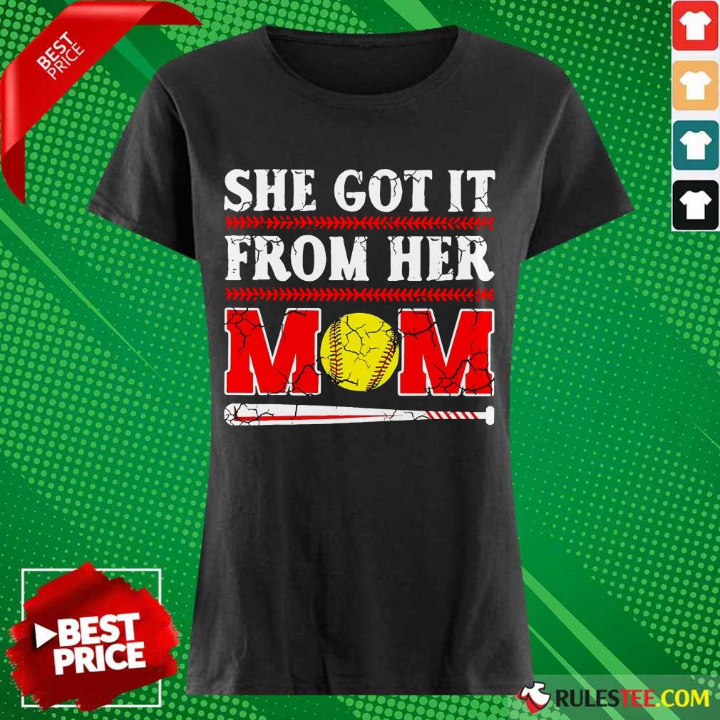 She Got It From Her Mom Baseball Shirt - Image 3