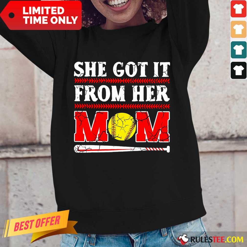She Got It From Her Mom Baseball Shirt - Image 2
