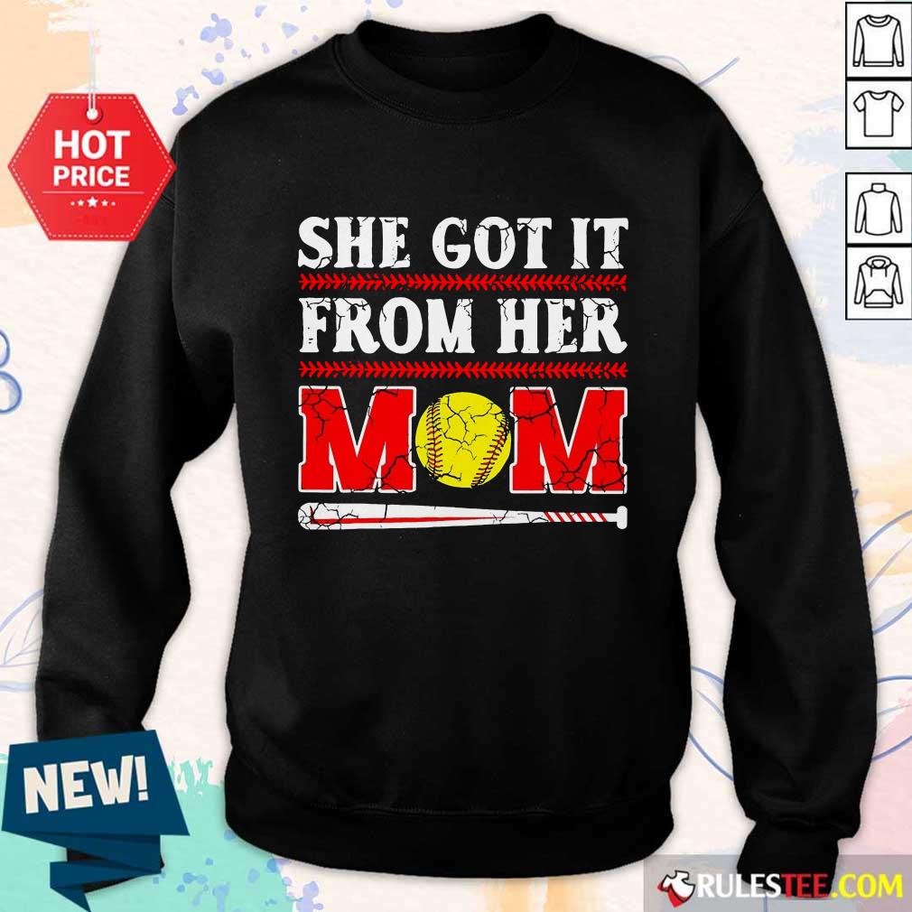 She Got It From Her Mom Baseball Shirt - Image 5