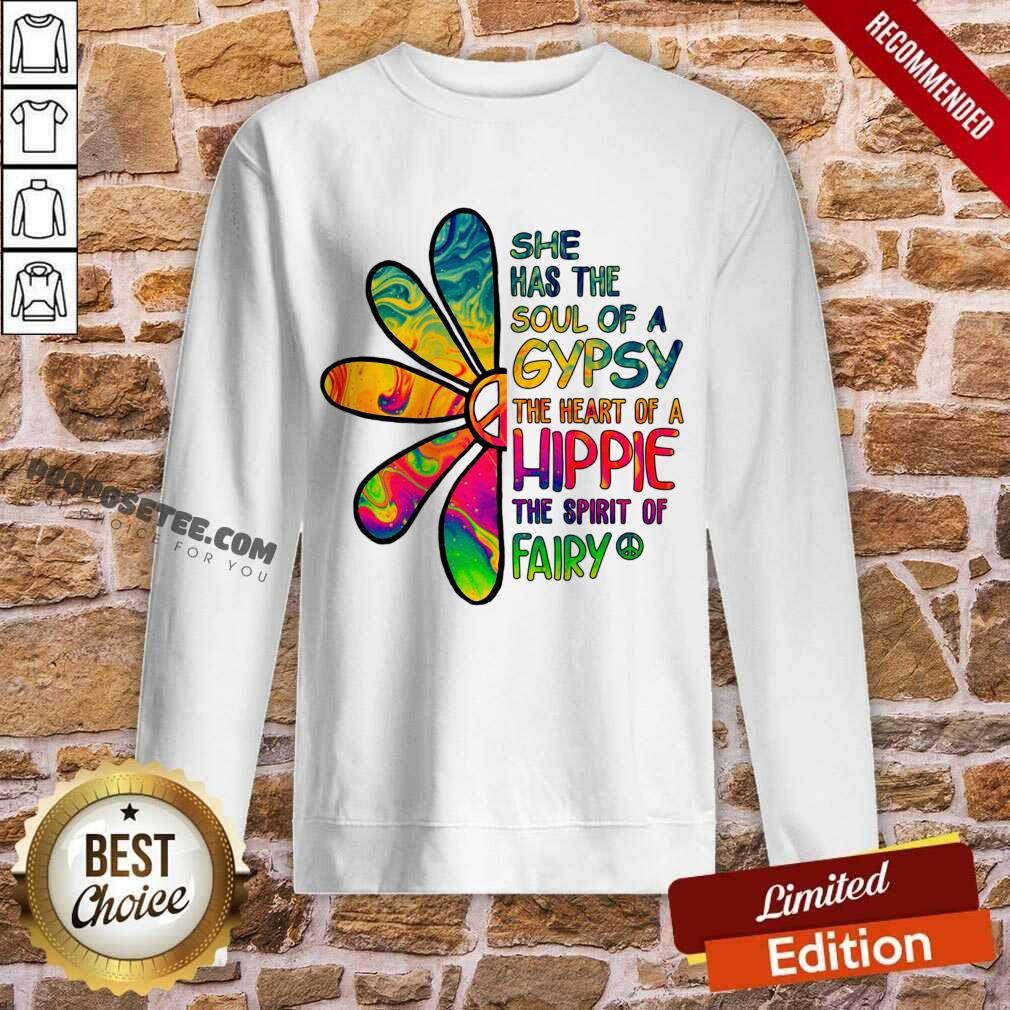 She Has The Soul Of A Gypsy The Heart Of A Hippie Fairy Shirt - Image 3