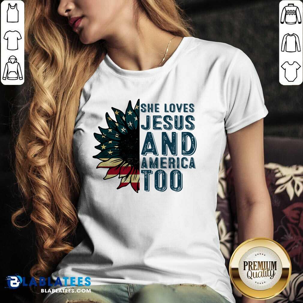 She Loves Jesus And America Too Shirt - Image 3