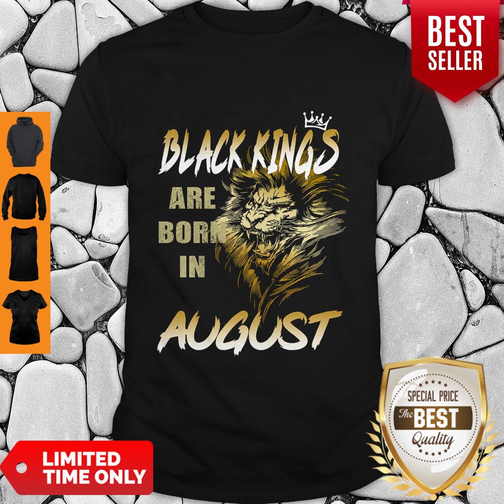 Funny Lion Black Kings Are Born In August T-Shirt
