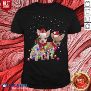 Cute Dog Graphic Chihuahua Xmas Lights Shirt