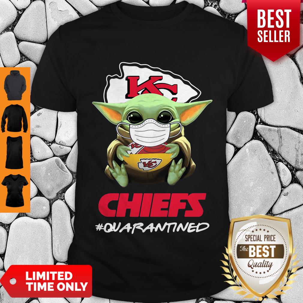 Official Baby Yoda Mask Kansas City Chiefs #Quarantined Coronavirus Shirt