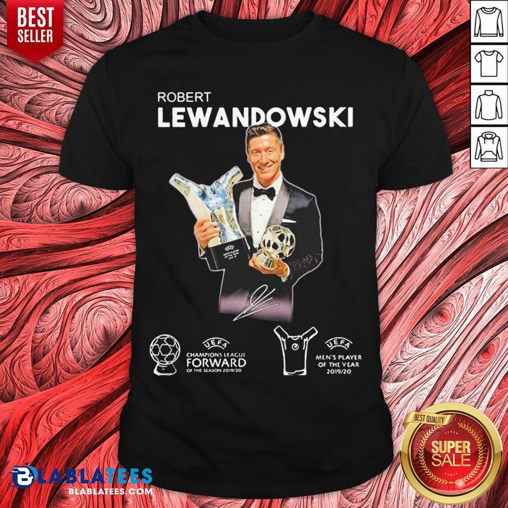 Original Robert Lewandowski Golden Ball UEFA Champions 2019 2020 Signature Shirt