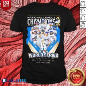 Hot Los Angeles Dodgers National League Champions 2020 World Series Signatures Shirt