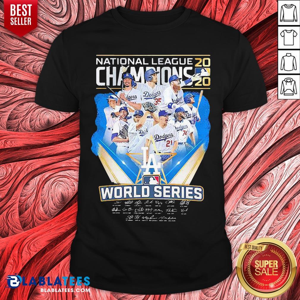 Hot Los Angeles Dodgers National League Champions 2020 World Series Signatures Shirt