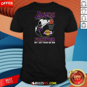 Los Angeles Lakers Snoopy Basketball Fan Forever Not Just When We Win Love T-Shirt