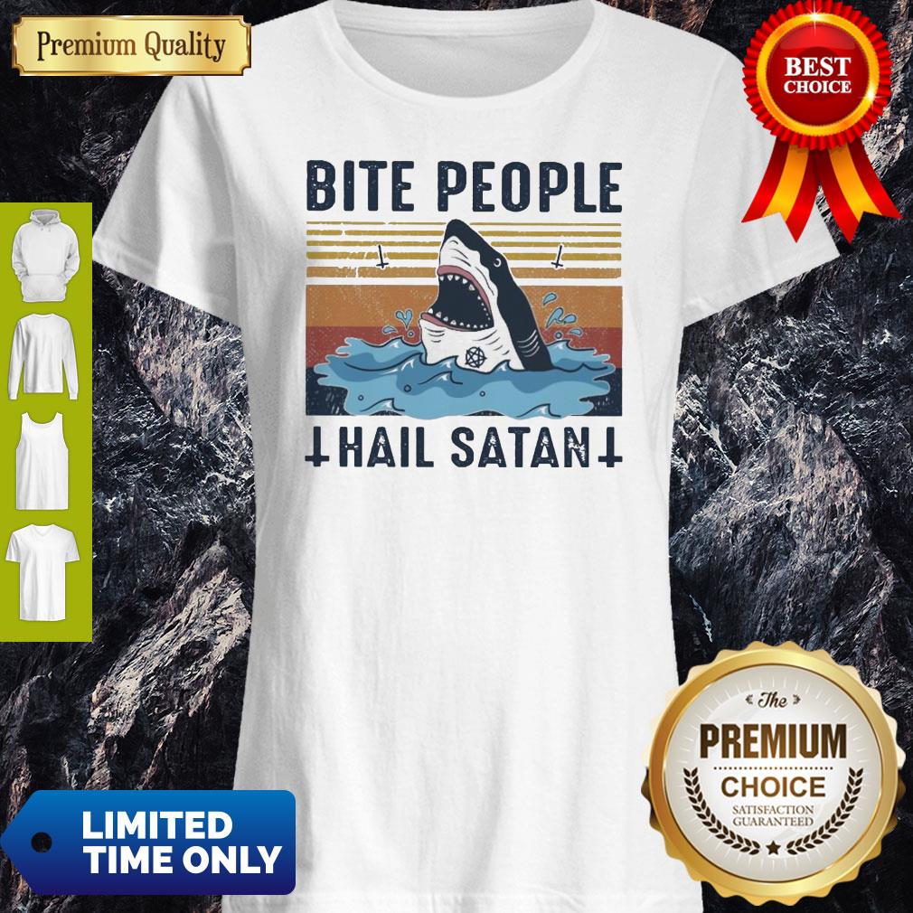 Official Shark Bite People Hail Satan Vintage Shirt