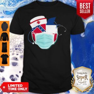 Apple Nurse Stethoscope Mississippi Flag Covid-19 Shirt