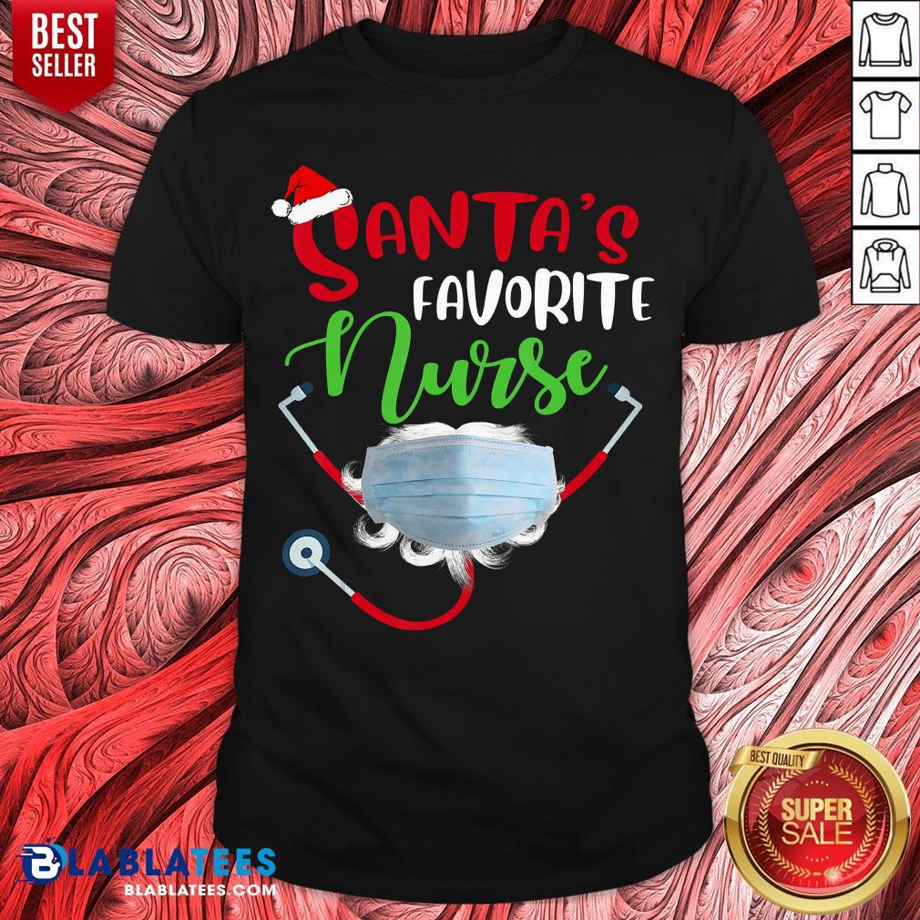 Santa’s Favorite Nurse Mask Quarantine Christmas 2020 Shirt