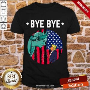 Happy Bye Bye Trump 2020 Trump Democratic Funny Vintage American Flag Shirt