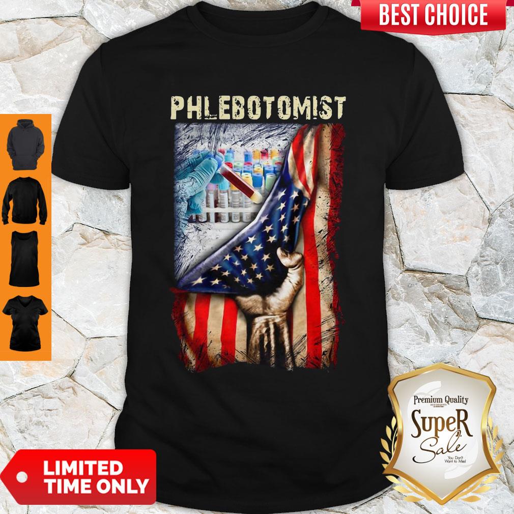 Good American Flag Vaccine Phlebotomist Shirt