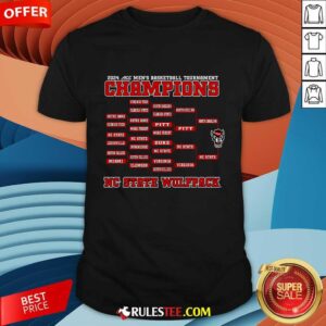 NC State Wolfpack 2024 ACC Men's Basketball Conference Tournament Champions Bracket T-shirt