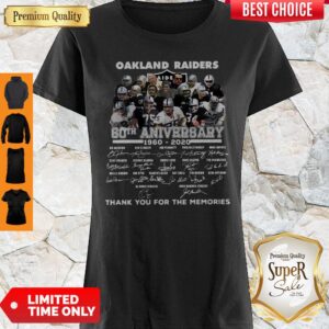 Oakland Raiders 60th Anniversary Thank You For The Memories Signatures Shirt
