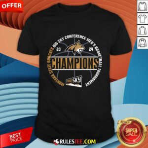 Montana State Bobcats 2024 Big Sky Men's Basketball Conference Tournament Champions T-Shirt