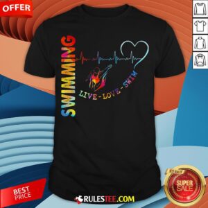 Colorful Swimming Live Love Swin Heart Beat Shirt