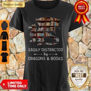 Perfect Dragon And Books Easily Distracted Shirt