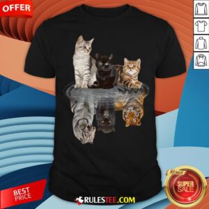 Awesome The Cats Water Mirror Reflection Tigers Shirt